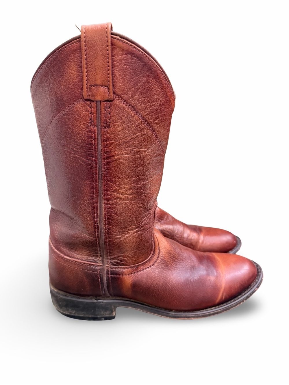 Old West SRL4017 Men's Red/ Brown Leather Roper Cowboy Boots Size 9 D Western